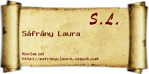 Sáfrány Laura névjegykártya